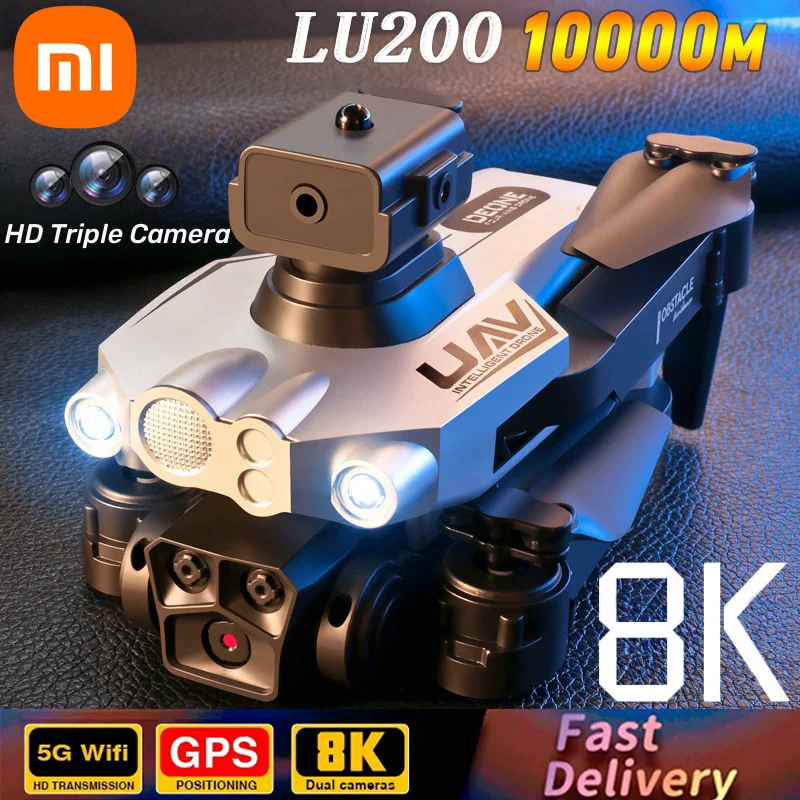 Iconic Brand LU200 GPS Drone 8K Camera HD WIFI Dual-Camera Aerial Photography Optical Localization Four-way Obstacle Avoidance Drone