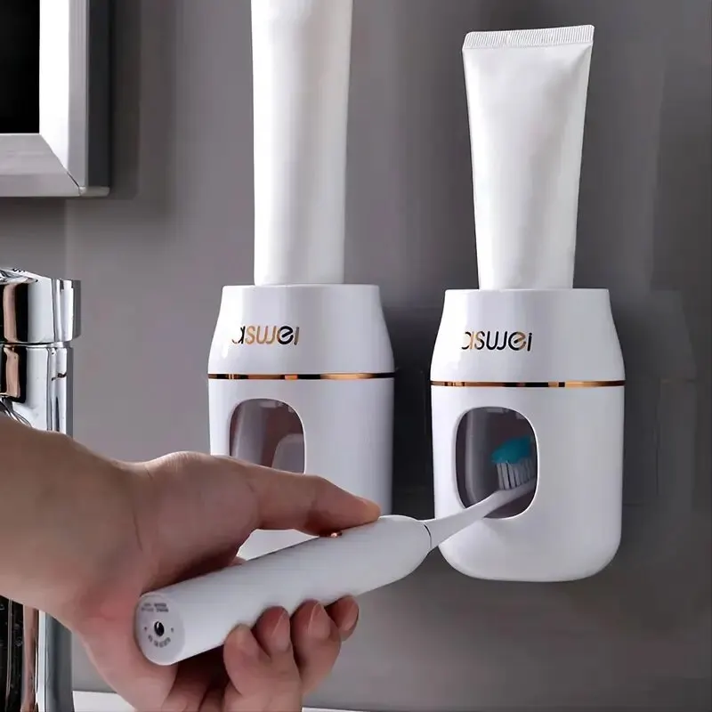 Transform Your Bathroom with This Toothpaste Squeezer and Storage Rack - Effortless Dispensing!
