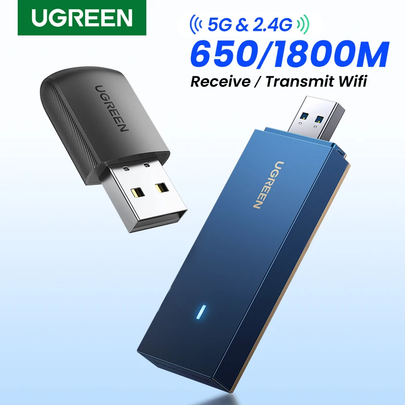UGREEN WiFi 어댑터 AC650 AX1800 AC1300 WiFi6/WiFi5 5GHz 및 2.4GHz USB WiFi 카드 Dongle for PC Desktop Laptop Windows USB3.0/USB2.0 Wi Fi 안테나 USB 이더넷 어댑터 네트워크 카드 인터넷 무선 어댑터 Lan 카드|네트워크 카드| - AliExpress