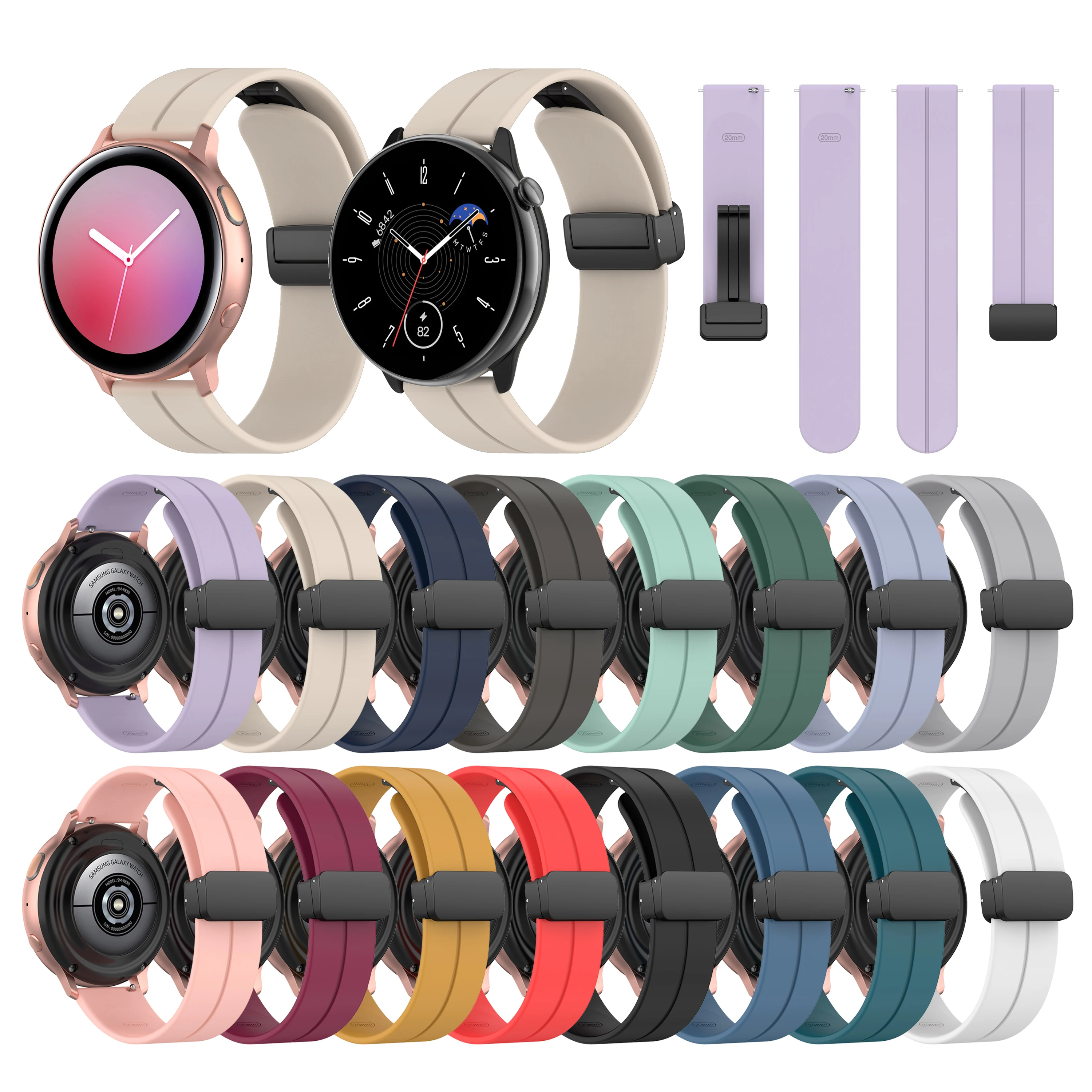 Correa Universal Sport Silicona 20mm para Smartwatch  Xiaomi/Amazfit/Samsung/Huawei/Realme/Ticwatch