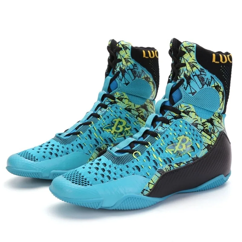 

Best Selling Wrestling Boots Men Women Blue White Boxing Shoe for Unisex Luxury Brand Fighting Shoe Boys Wrestling Shoes Couples