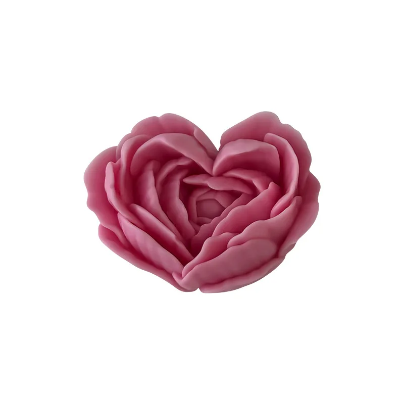 DSLONG 4 Stampi In Silicone A Forma Di Cuore Con Rosa - Per Torte, Cioccolato, Resina E Sapone - 5