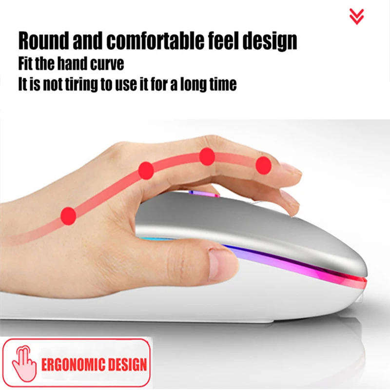 Wireless Mouse Gaming Mouse USB Rechargeable Bluetooth-compatible RGB Mice Silent Backlit Ergonomic Gaming Laptop PC wireless mouse,gaming mouse,wireless gaming mouse,ergonomic mouse