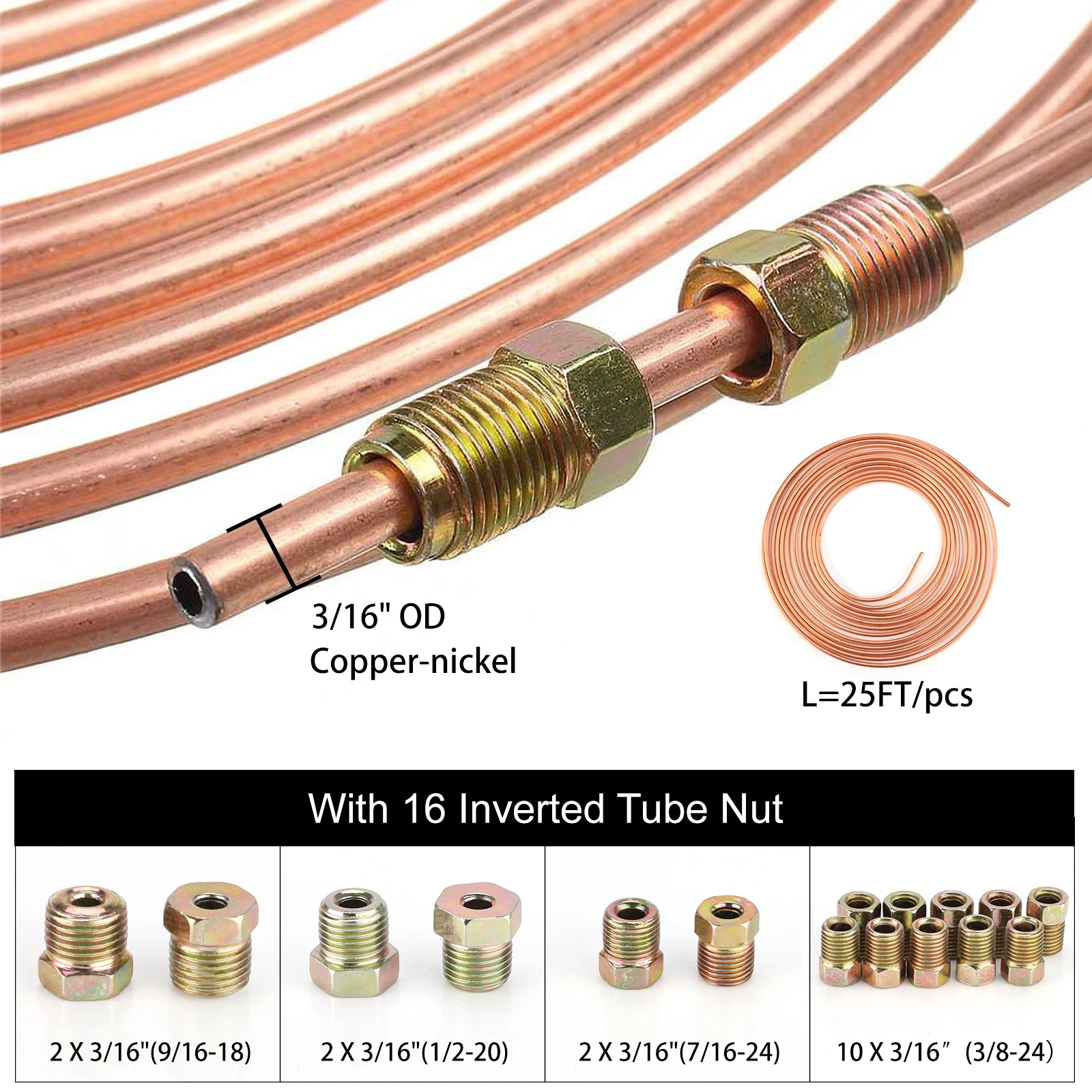 25ft 7.62m Car Roll Tube Coil of 3/16