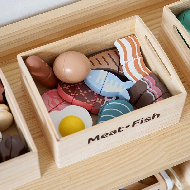 Wooden Cut Fruits & Veg Set, Safe Montessori Toy for Kids, Pretend Play, Eco-Friendly, Gift Idea. 4