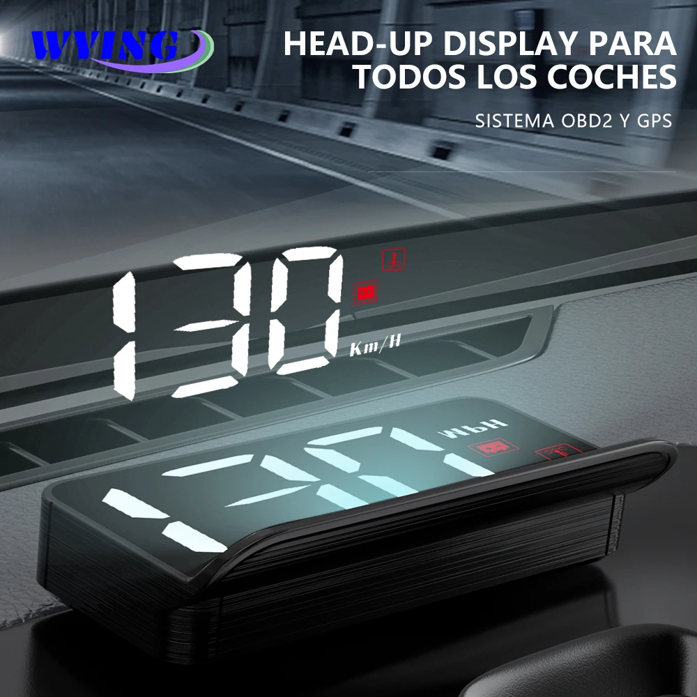 WYING OBD2 Head-up Display Velocímetro Digital Coche Proyector GPS HUD Apoyo Sobre Velocidad Alarma Coche Accesorios Vehículo Tecnológicos Gadgets 1