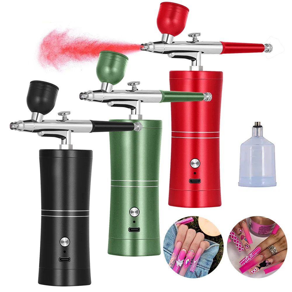 Kit Aerografo Portatile Senza Fili – Compressore USB Ricaricabile Per Unghie, Torte, Tatuaggi E Modellismo - 5