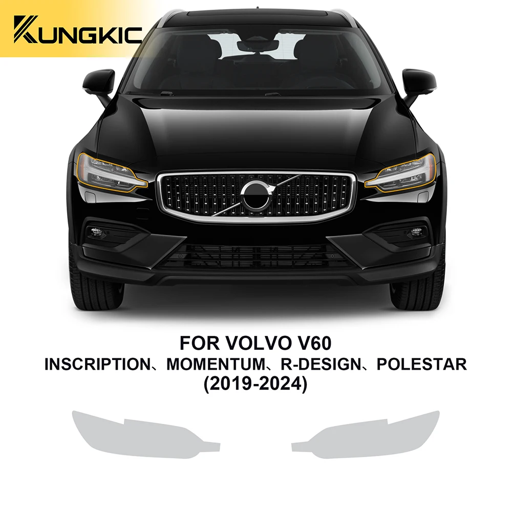 

KUNGKIC 8.5mil PPF ТПУ для Volvo V60 2019-2024 Защитная пленка с предварительно вырезанной краской прозрачный бюстгальтер тпу прозрачная пленка для передней фары автомобиля
