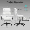 Big and Tall Office Chair 400LBS, 160° High Back Reclining Office Desk Chair with Wide Seat, Arms, Footrest, White 2