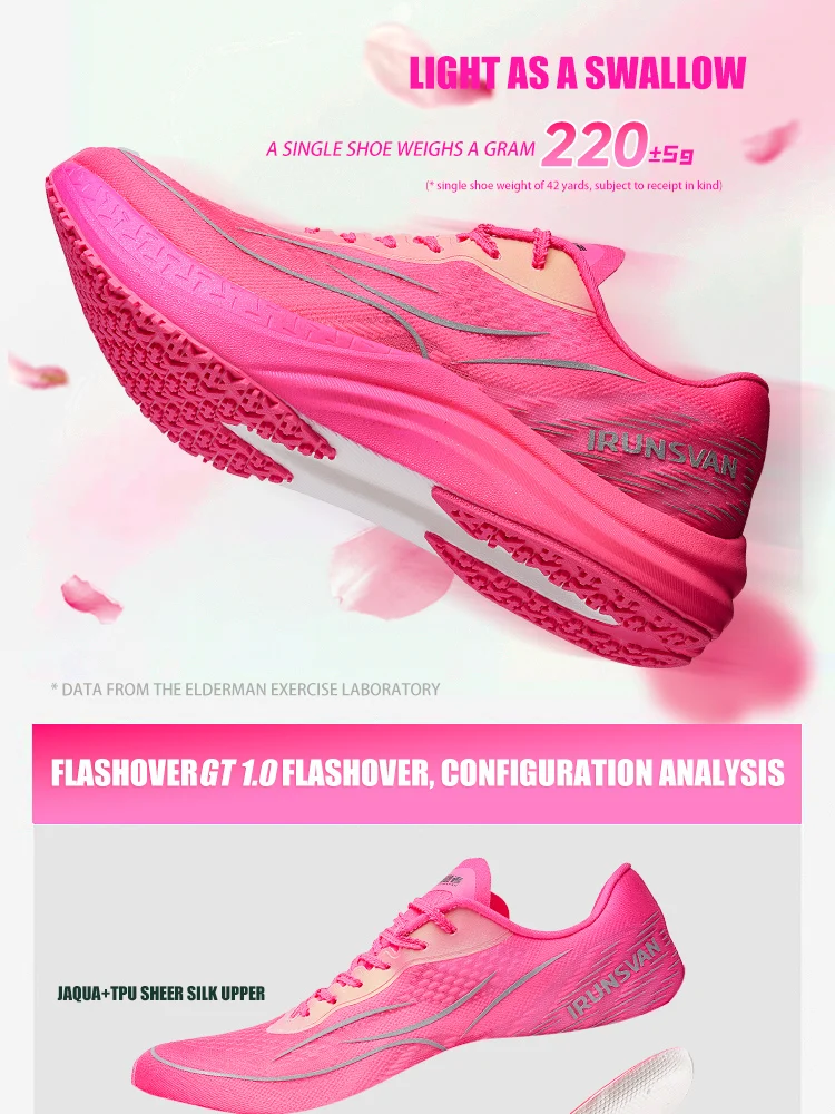 IRUNSVAN Professional Athletic Shoes Men 2024 Nylon Carbon Plate Color-Spliced Breathable Stability Fashion Sneakers Unisex