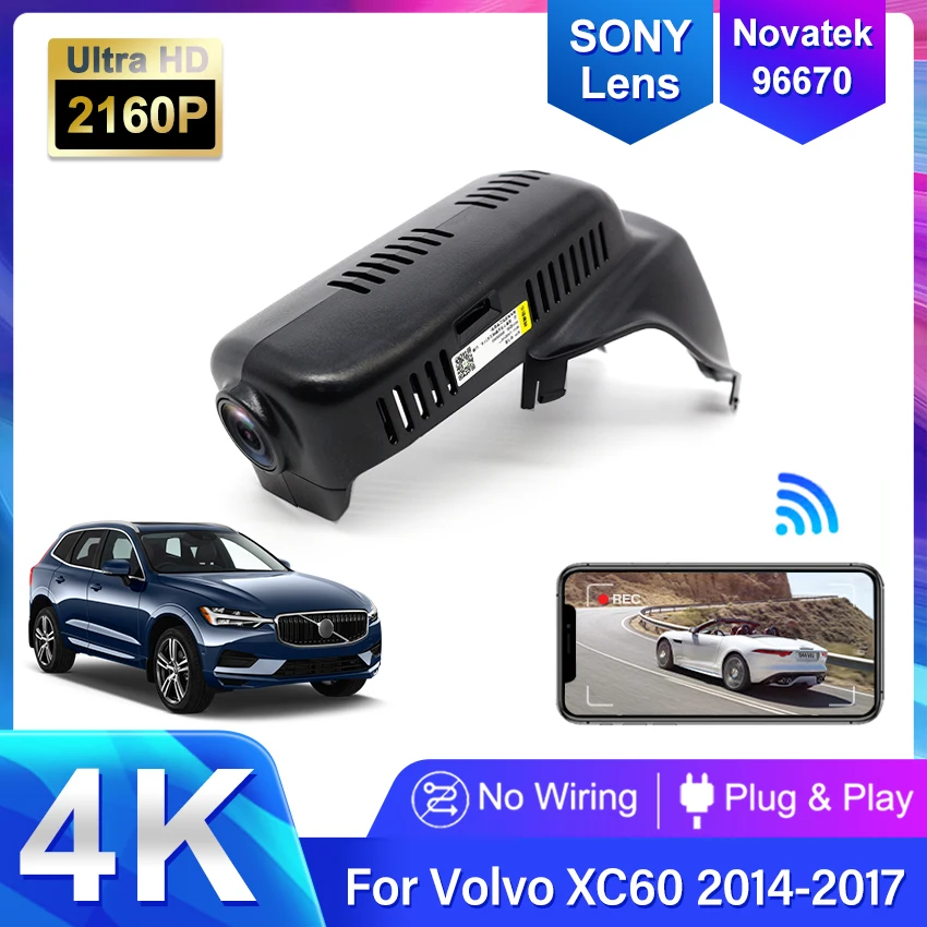 

Видеорегистратор для Volvo XC60 2014-2017, 4K, Wi-Fi