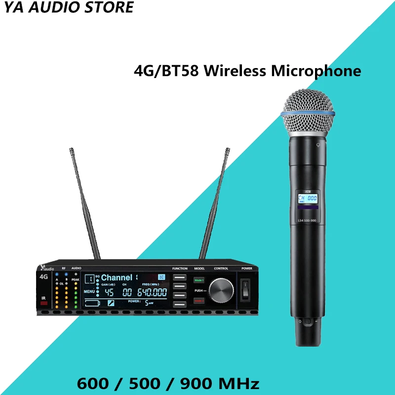 

Профессиональный беспроводной микрофон YAaudio 4G ad2beta58, динамический ручной микрофон, высокочастотный, для дальних расстояний