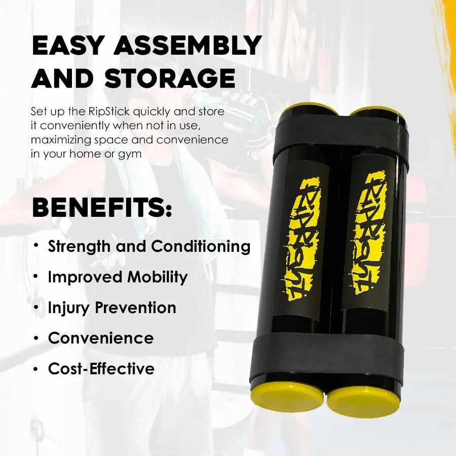 RipStick Workout Equipment for Joint Rehab Shoulder and Resistance Training Muscle Building and Core Workout with 6 Adjustable