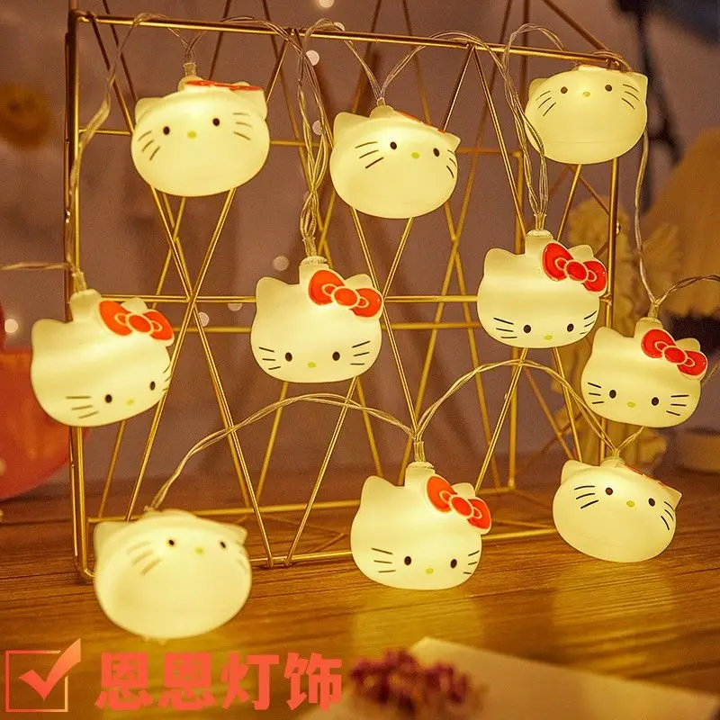 

Sanrio Hello Kitty Cartoon Light Strings Maiden Heart Christmas Children's Room Decor Aesthetic Outdoor Christmas Decorations