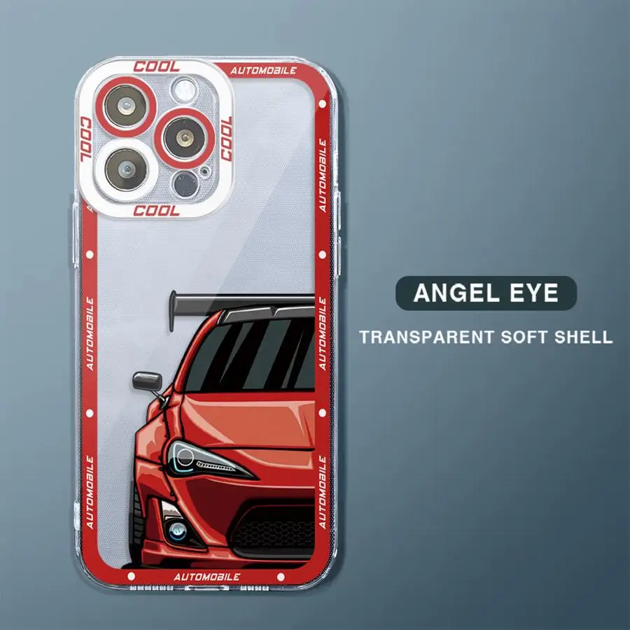 Drift Car Clear Silicone Phone Case