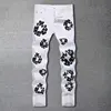 Hip Hop Floral Color Contrast Printed Jeans Men Washed Slim Fit Designer Jeans Pants Men Big Size Tropical Pattern Denim Jeans 1