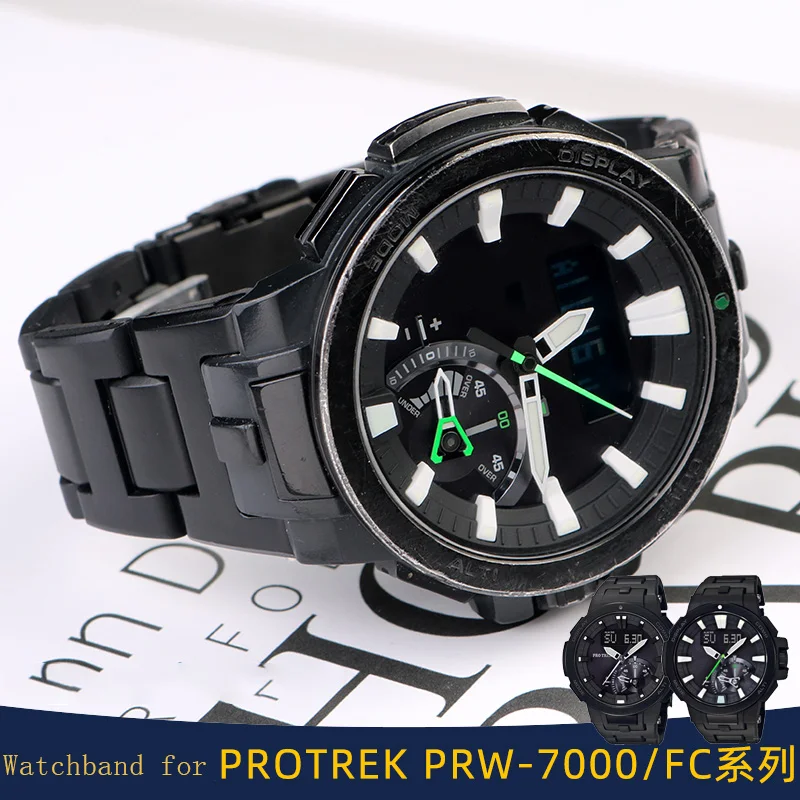 

Светильник лый пластиковый ремешок для часов CASIO proterk PRW7000/ремешок для часов из модифицированной пластмассы и стали серии PRW-7000FC, ремешок для альпинизма
