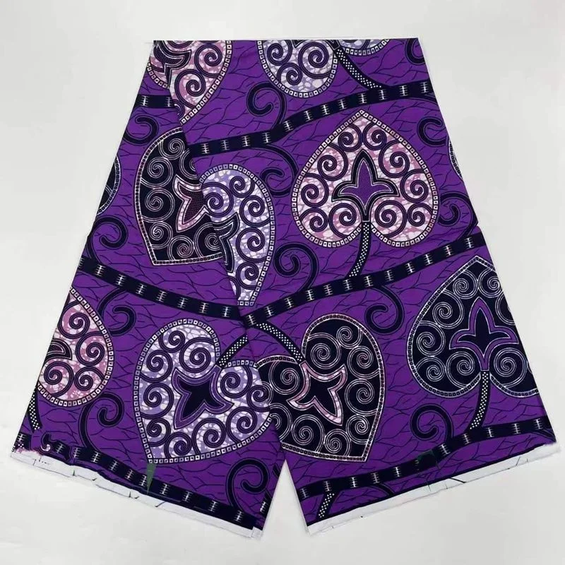 

Purple Original Fabric Ankara Fabric 100% Cotton African Wax Fabric Block Prints Batik Dutch Fabric 6yards DIY For Sewing