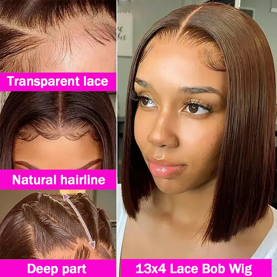 Straight Short Bob Wig Human Hair Glueless Lace Frontal 13x4 Transparent Lace Front Wigs with human hair wig lace front wig human hair wigs front lace wig
