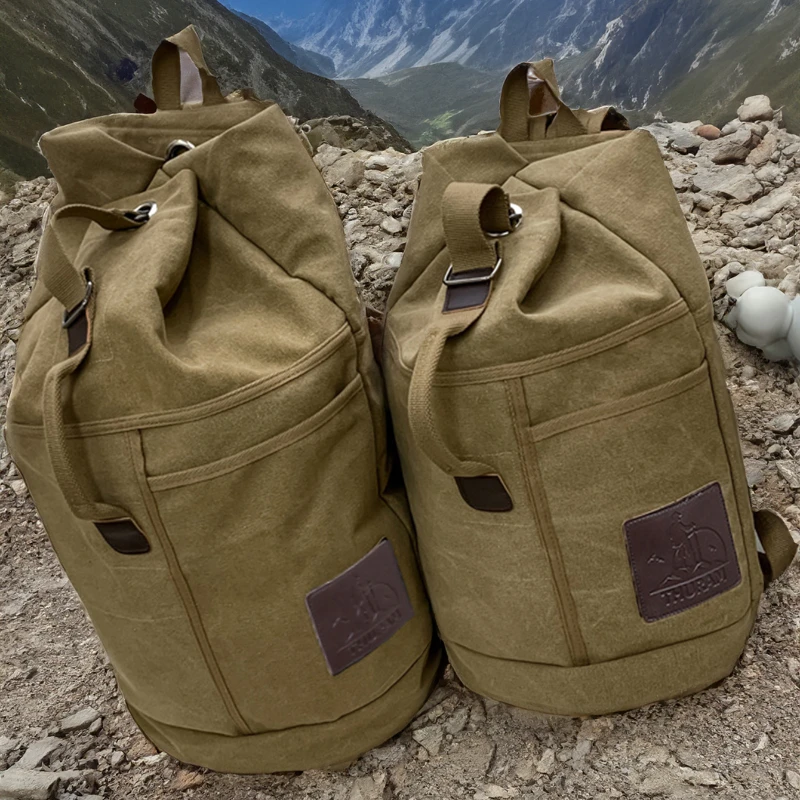 Outdoor sports and leisure canvas backpack