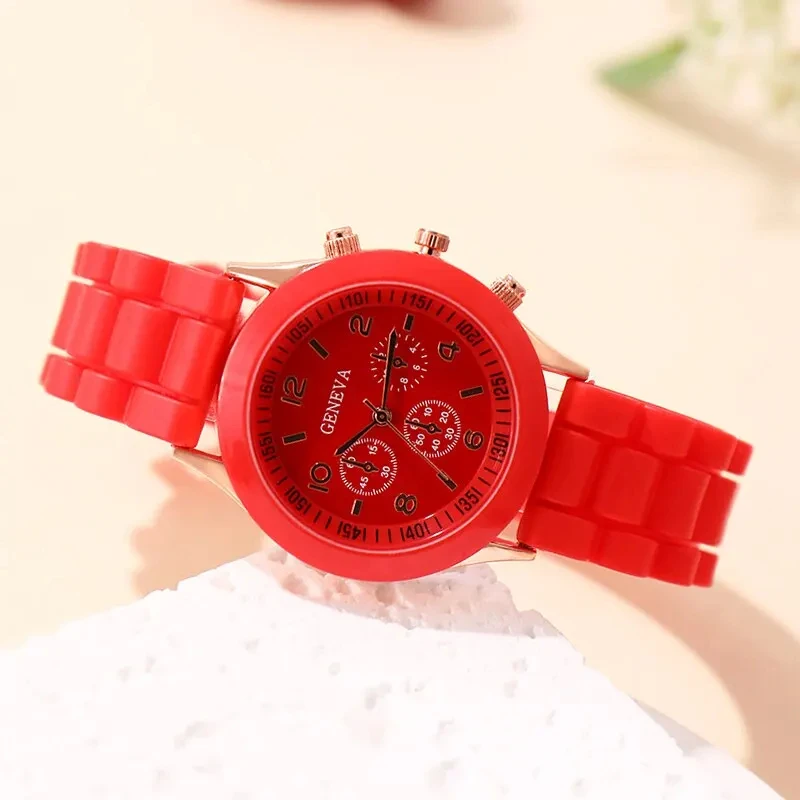 Reloj Mujer  Fashion Women Watches Elegant Red Silicone Quartz Watch Luxury Ladies Clock Gift for Girls Relogio Feminino - 3