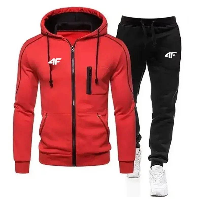 fall winter fleece thick warm men's tracksuit zipper hoodies+pants 2pcs sets suit sportswear trend fashion hip hop men clothing Fall Winter Fleece Thick Warm Men's Tracksuit zipper Hoodies+Pants 2Pcs Sets Suit Sportswear Trend Fashion Hip Hop Men Clothing 3