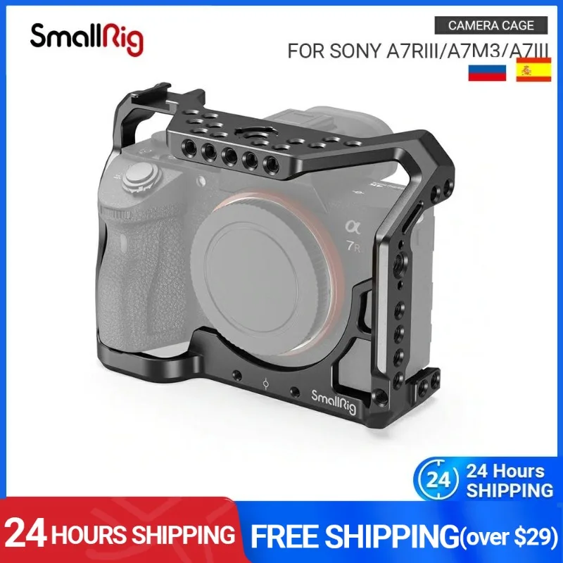 SmallRig A7iii DSLR Cage for Sony A7RIII/A7M3/A7III Camera Stabilizer With Cold Shoe Mount 1/4 3/8 Threaded Holes - 2087C | Электроника