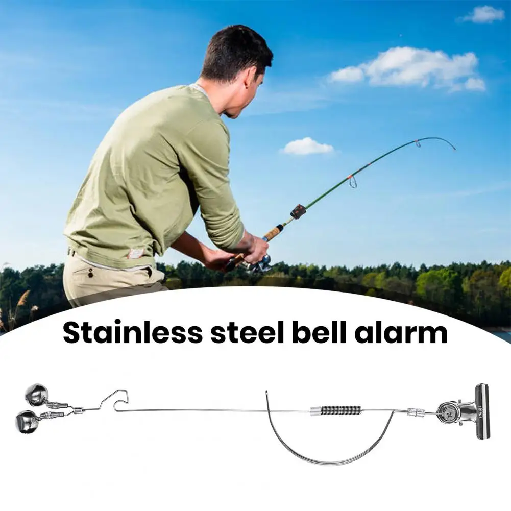 Portable Fishing Bite Alarm with Clip Fishing Bite Alert Stainless Steel  Sensitive Fish Bait Alarm Bite Indicator Fishing Tackle