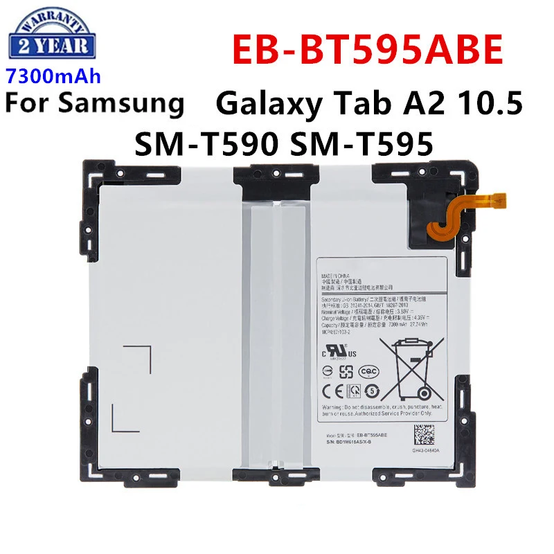 

Brand New EB-BT595ABE 7300mAh Replacement Tablet Battery For Samsung Galaxy Tab A2 10.5 SM-T590 SM-T595 T590 T595