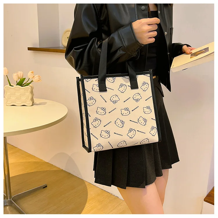 

Sanrio Hello Kitty Handbag Woman Cosmetic Bag Anime Make Up Large Capacity Storage Bags Portable Waterproof Bag Purse Girl Gifts