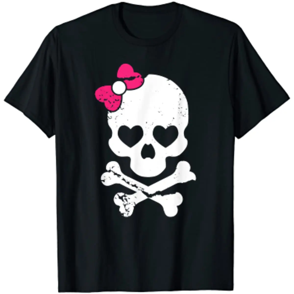 

Cute Skull and Cross Bone Pink Bow Tie Women Girls Men T-Shirt Anime Clothes Shirts for Men Daily Cotton Four Seasons