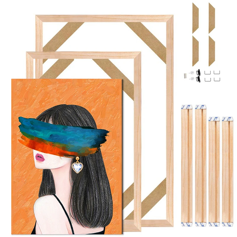 YWDECOR Wooden Frame for Canvas Painting Picture Posters Decorative