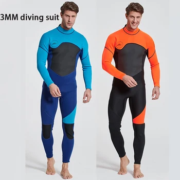 Men Wetsuit 3mm Premium Neoprene Thickening Full Sleeve Dive Skin for Spearfishing Snorkeling Surfing Canoeing Scuba Diving Suit 1