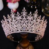 Luxury Miss Universe Queen Crown Crystal Big CZ Jewelry Tiara for Women Bride Hair Accessories Wedding Headdress Zircon Diadema - Image 4
