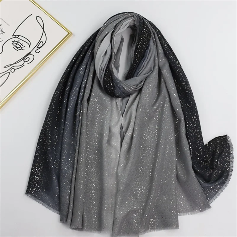 

180*90Cm Viscose Scarves for Women Plain Zig Zag Gradient Fringe Shawls And Wraps Pashmina Stole Bufandas Muslim Hijab Sjaal New