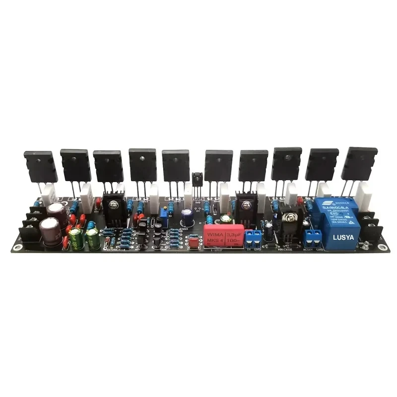 Upgraded Version Mono 500W Tube 2SC5200 + 2SA1943 20V-90V HIFI High Power Audio Amplifier Board + Speaker Protect audio amplifier board