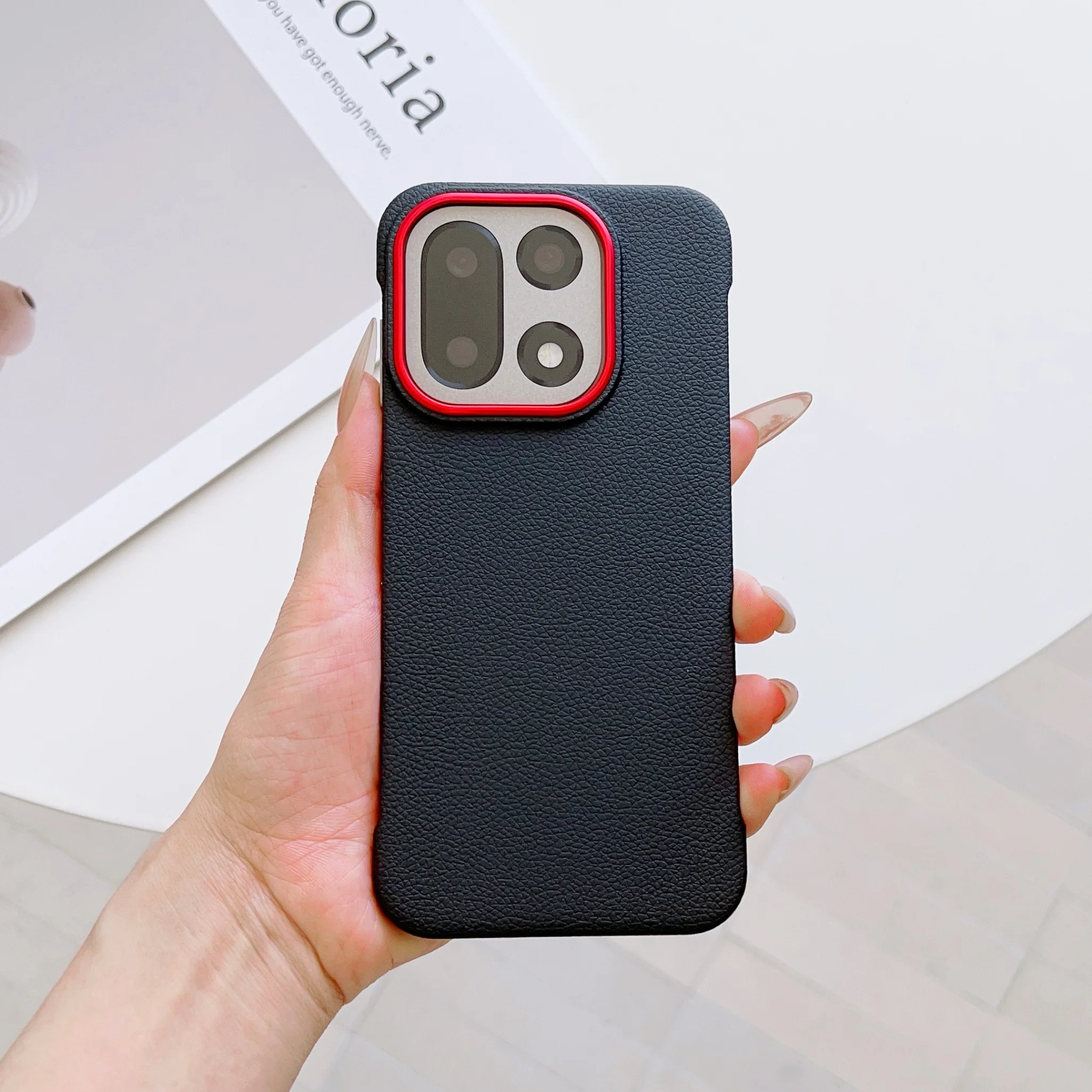 Magnetic Wireless Charging Leather Frameless Protective Phone Case - Shockproof Cover