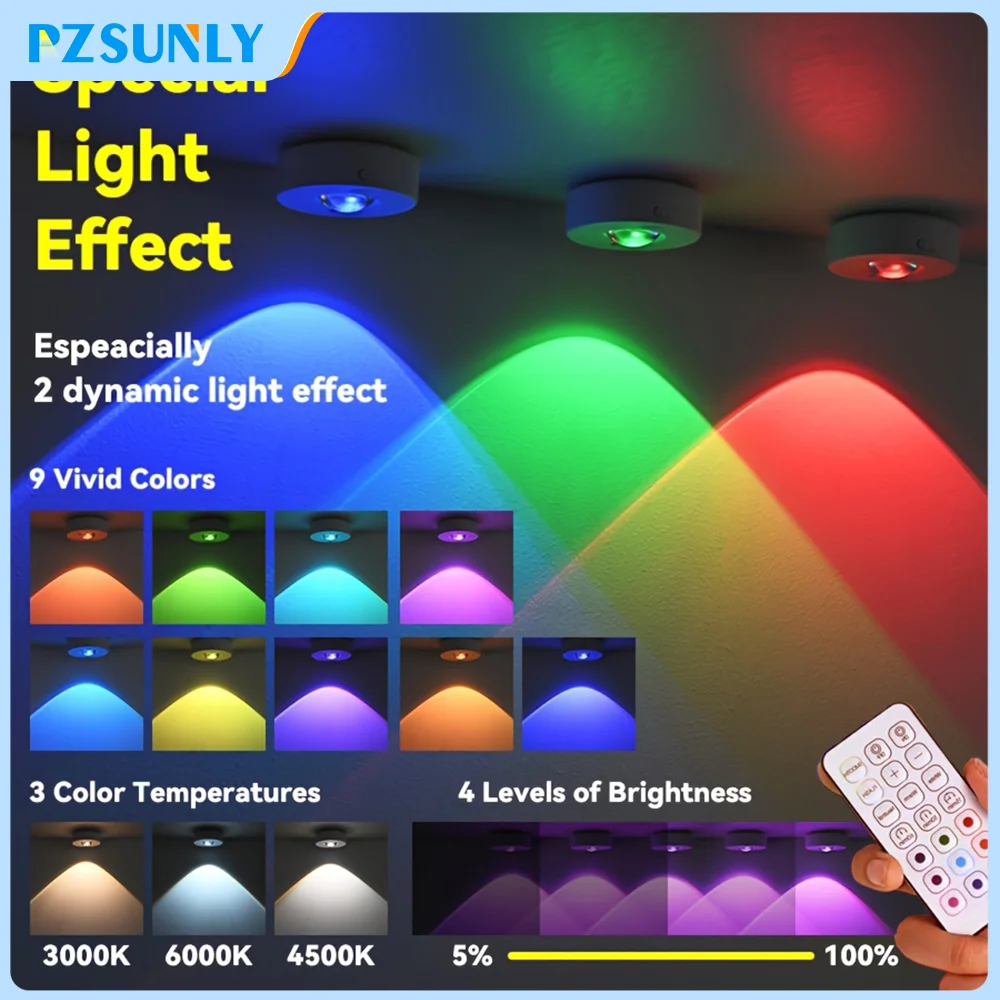 รูปสินค้า RGB 12 สี ไฟตกแต่งบ้าน รีโมทคอนโทรลไร้สาย ชาร์จได้