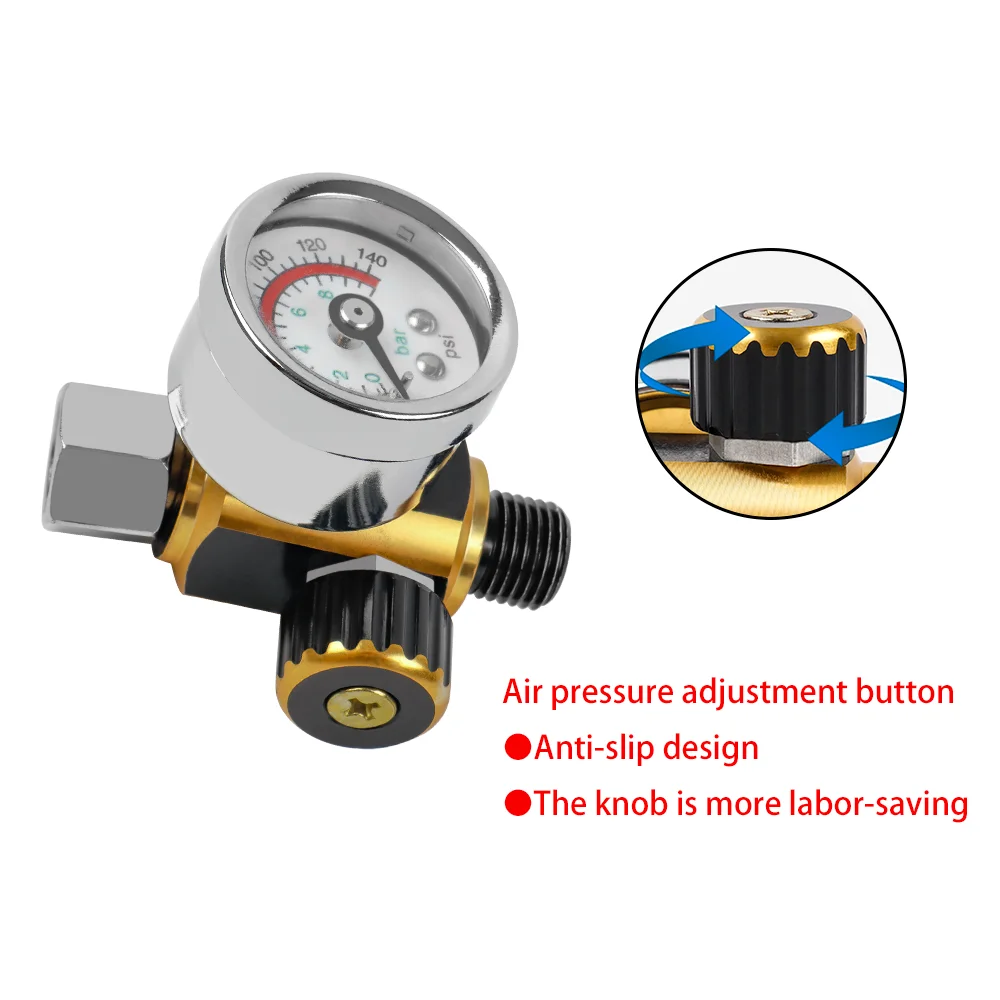Mini Pressure Regulator For Spray Guns G1/4 Thread Air Regulator Pressure Gauge Easy to Install for Air Tools