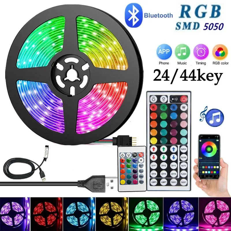 USB LED Strip Lights APP Control Color Changing 5050 RGB Led Light Flexible Lamp Tape for Room Decoration TV Backlight 2