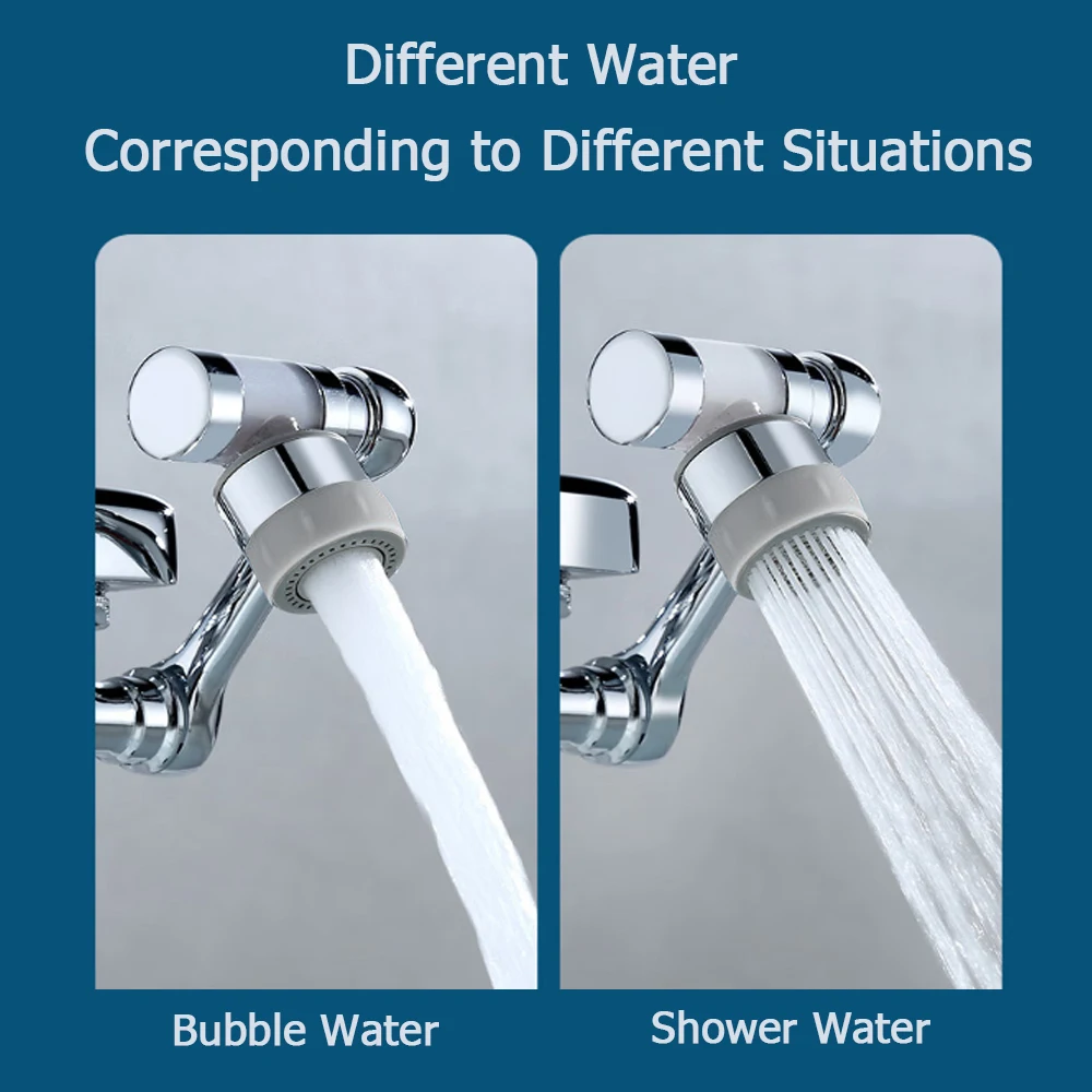Kitchen Faucet Extender with Filter 2 Modes Metal Universal Swivel Bubbler Nozzle Sprayer 1080° Rotate Filtered Faucet Extension 2