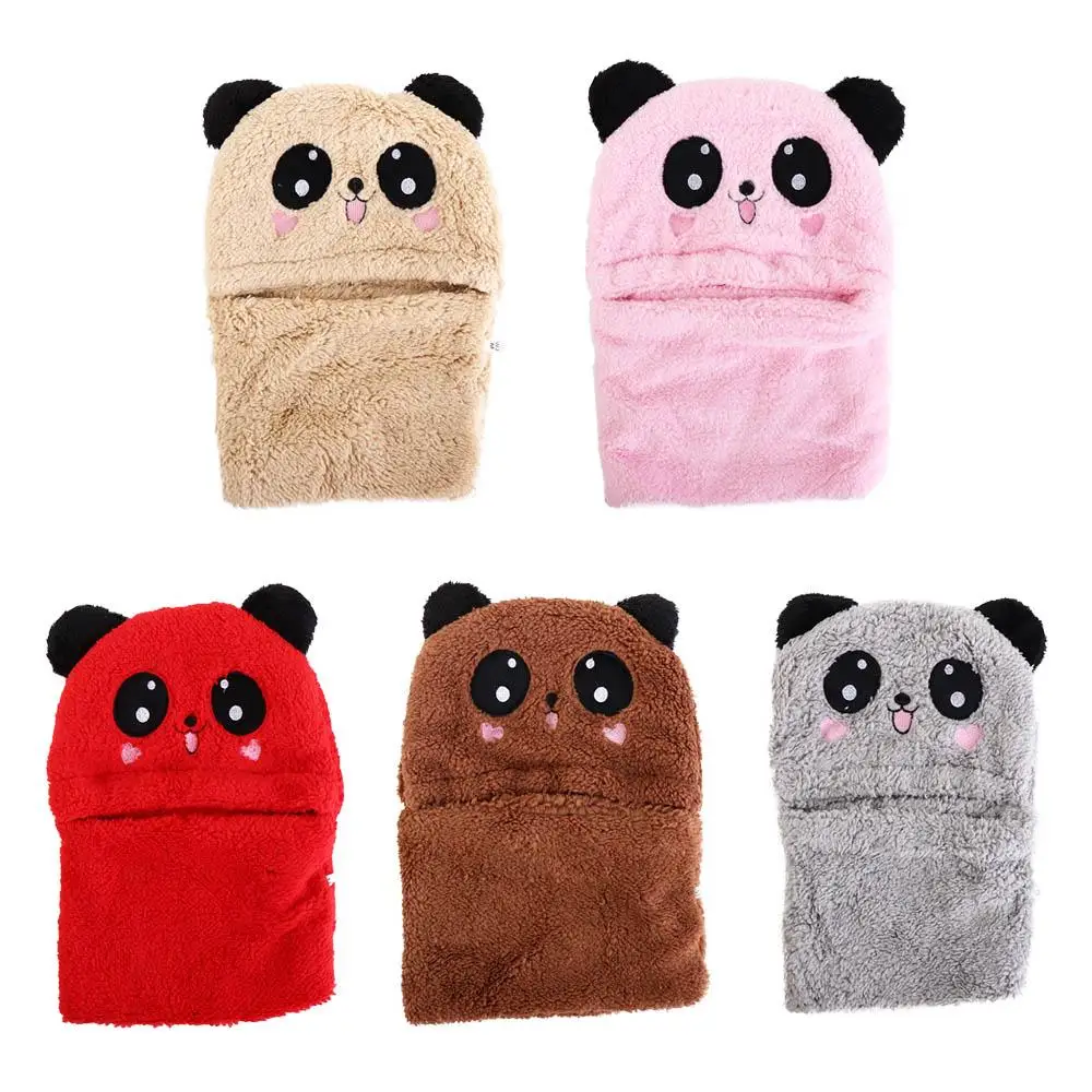 

Face Cover Woolen Cashmere Inside Girls Boys Neck Warmer Kids Bonnet Kids Caps Winter Fleece Hats Cartoon Panda Hats