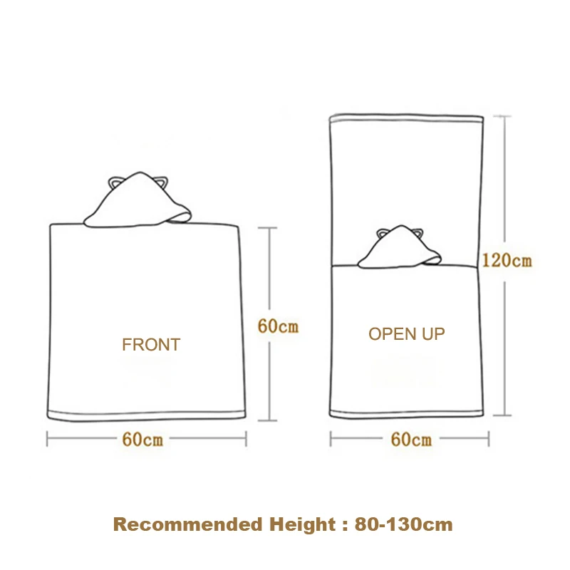 Description Picture 3 of itemToddler Baby Girls Towels Hooded Cloak Beach Bath Robe Soft Microfiber Bathrobe for Kids Pool Poncho Animal Cartoon Towel
