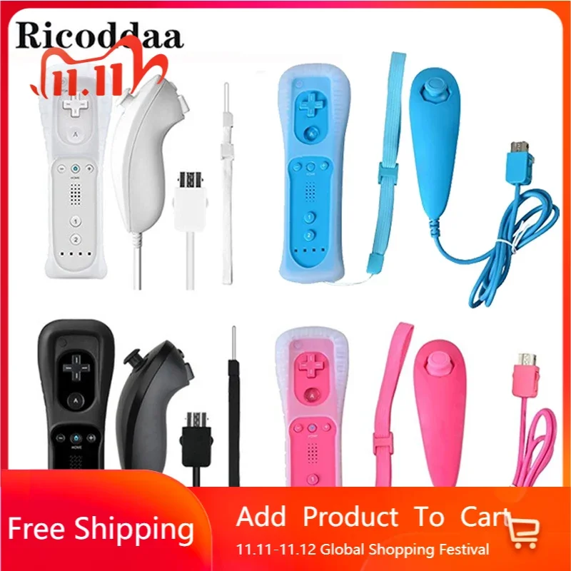 

For Nintend Wii Wireless GamePad Remote Controle Without Motion Plus+Nunchuck Controller Joystick For Nintendo Wii Accessories