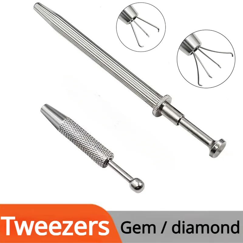 

Stainless steel gem claw four claw diamond clip three claw jewelry clip diamond grab fixing tool grab bare drill Zircon
