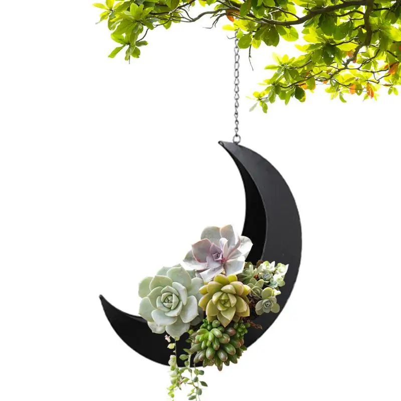 

Metal Hang Moon Planter Rustic Metal Planters Crescent Pot Cactus Hanger Half Moon Plant Hanger Witchy Gifts Plant Hanger
