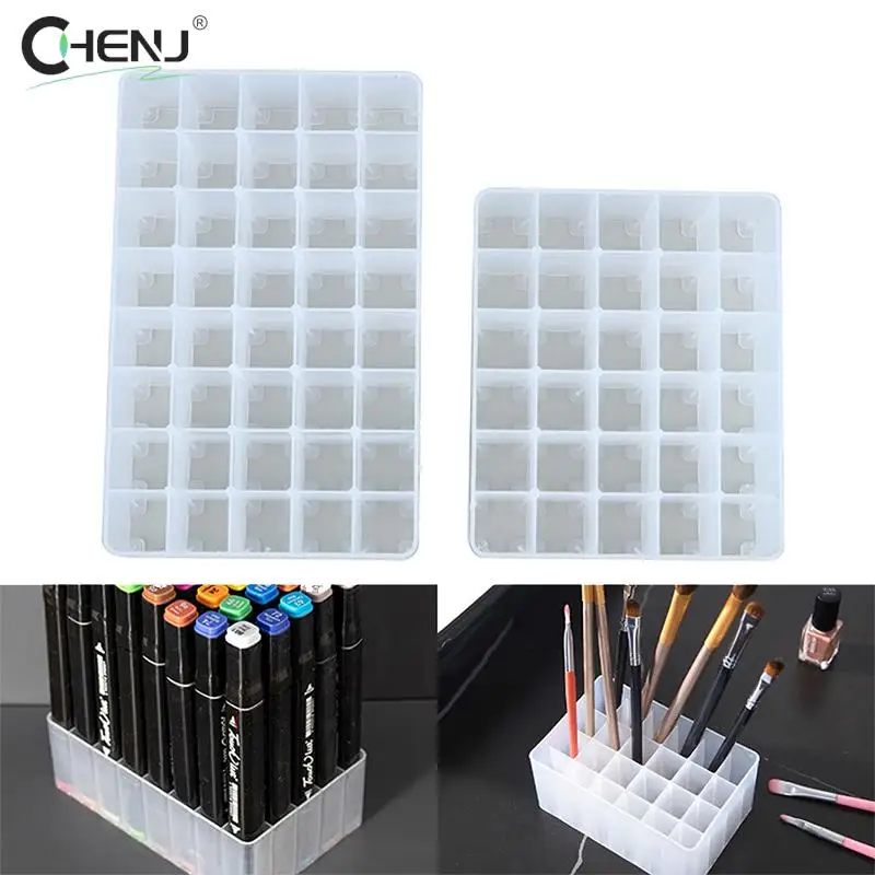 Marker Pen Storage Holder Brush Pencil Rack Table Stand 30/40 Slots Stationery Office Accessories Organizer Multifunction Tool