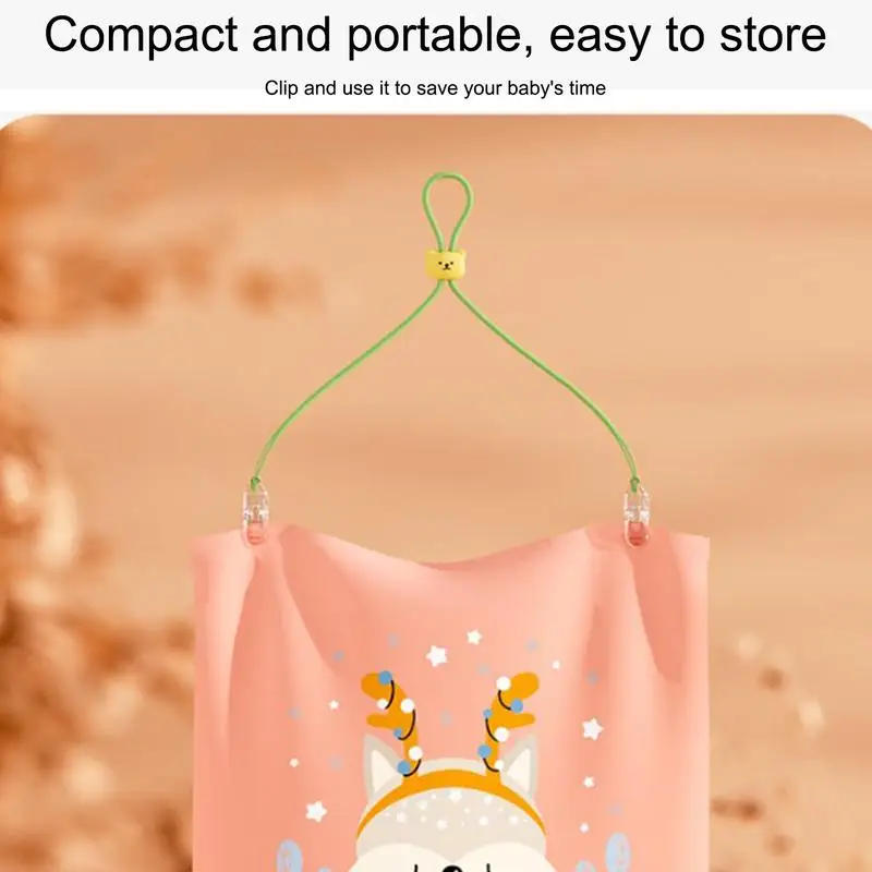 Napkin Bib Clips Adjustable Napkin Clip Neck Strap Bib Clips With Cartoon Bear Design Portable Bib Towel Strap Chain Lanyard Necklace For Dining