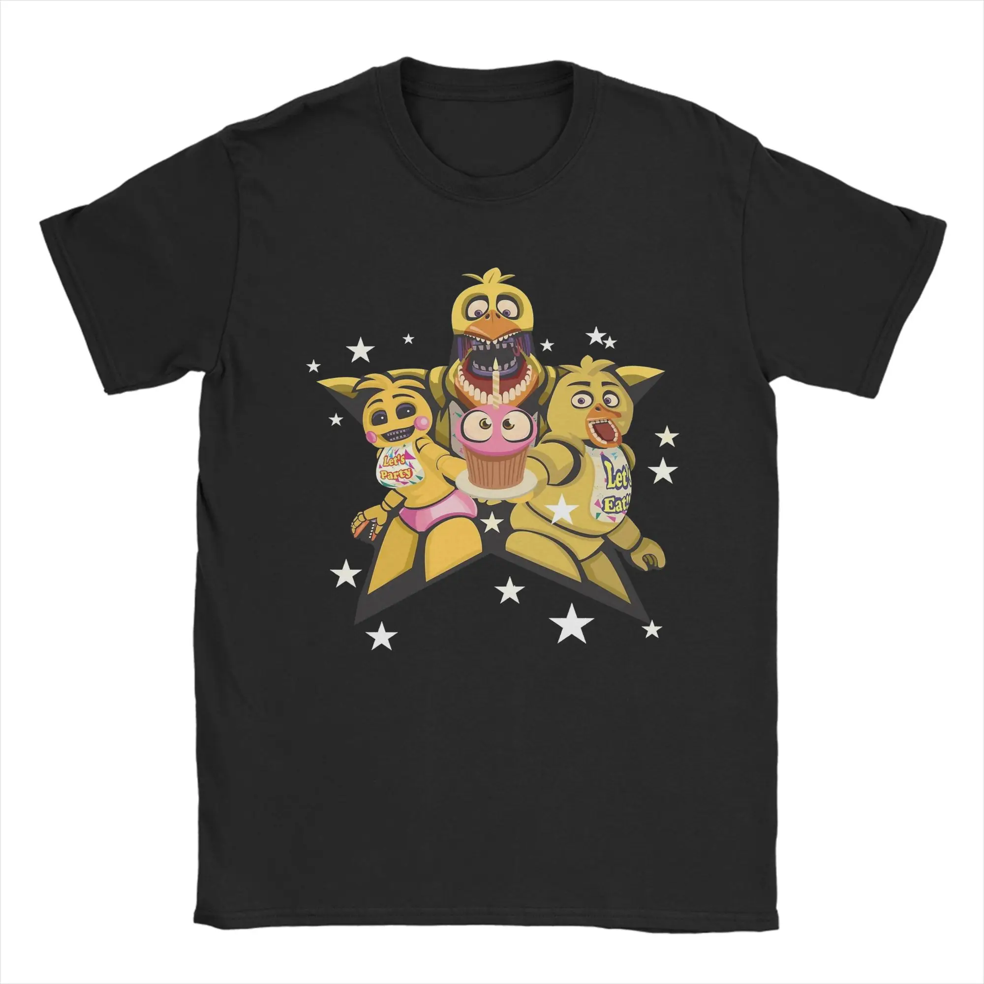 Men's Pure Cotton FNAF Freddy's Humor Crewneck T-Shirt - Short Sleeve Plus Size Top