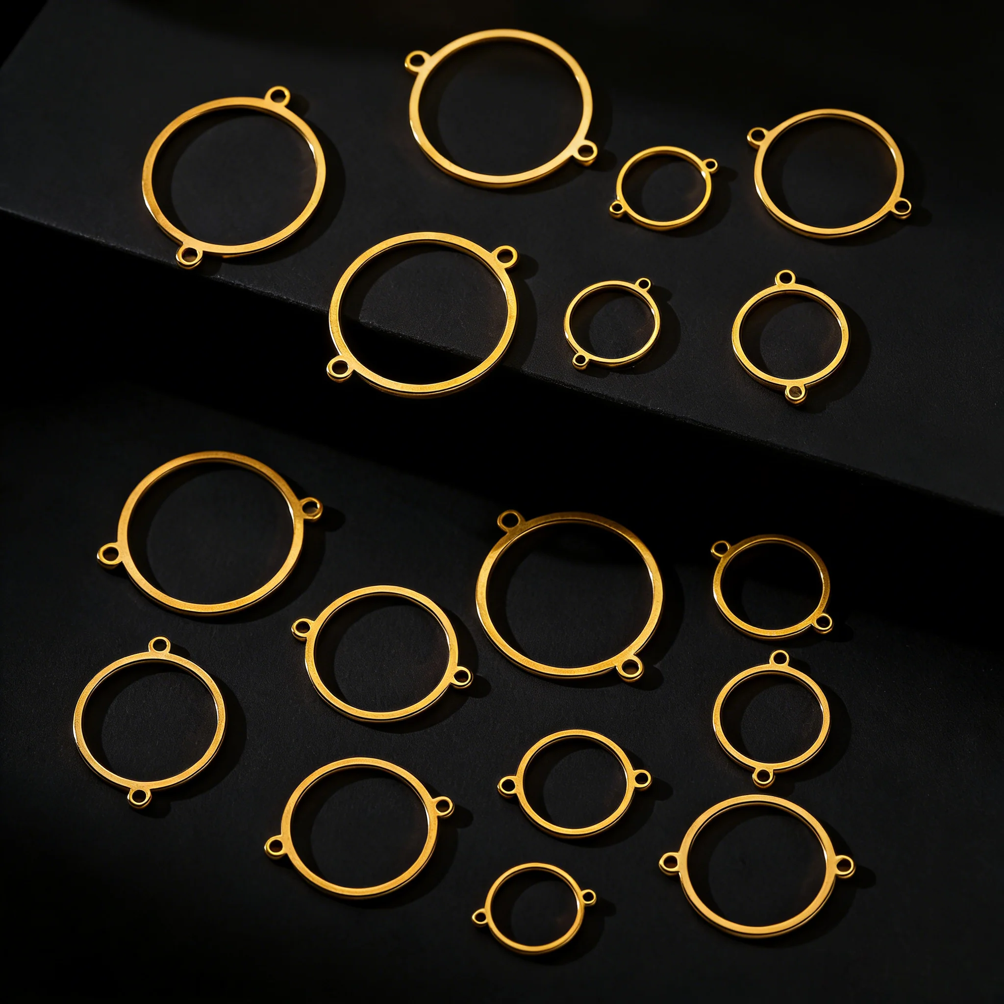 10 Stück Edelstahl-Hohlanhänger mit Doppelloch, Rohlinge für DIY-Armbänder, Schmuckherstellung, Zubehör – Detail 3
